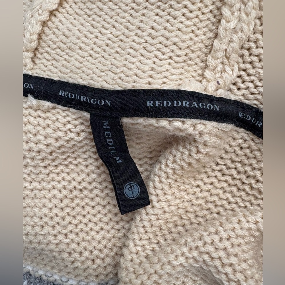 Red Dragon Zip Up Geometric Hoodie - Picture 4 of 5